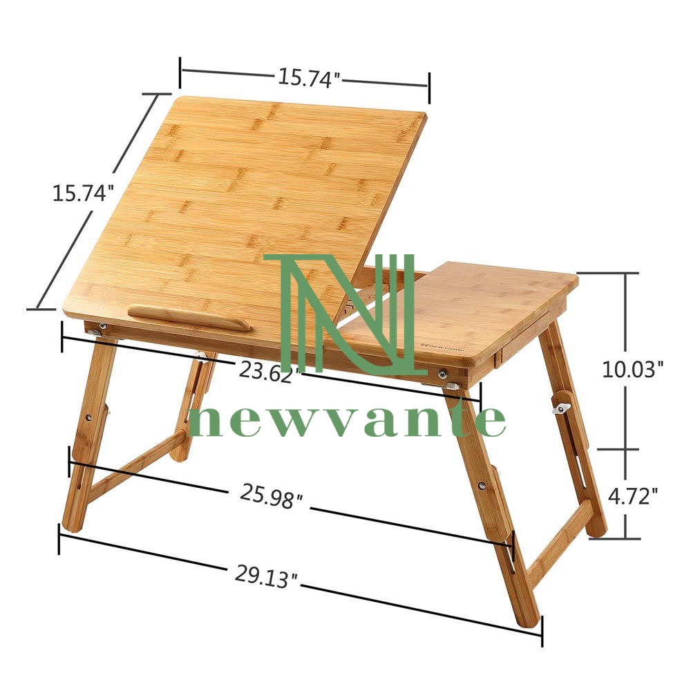 Laptop Desk Nnewvante Adjustable Laptop Desk Table 100 Bamboo with USB